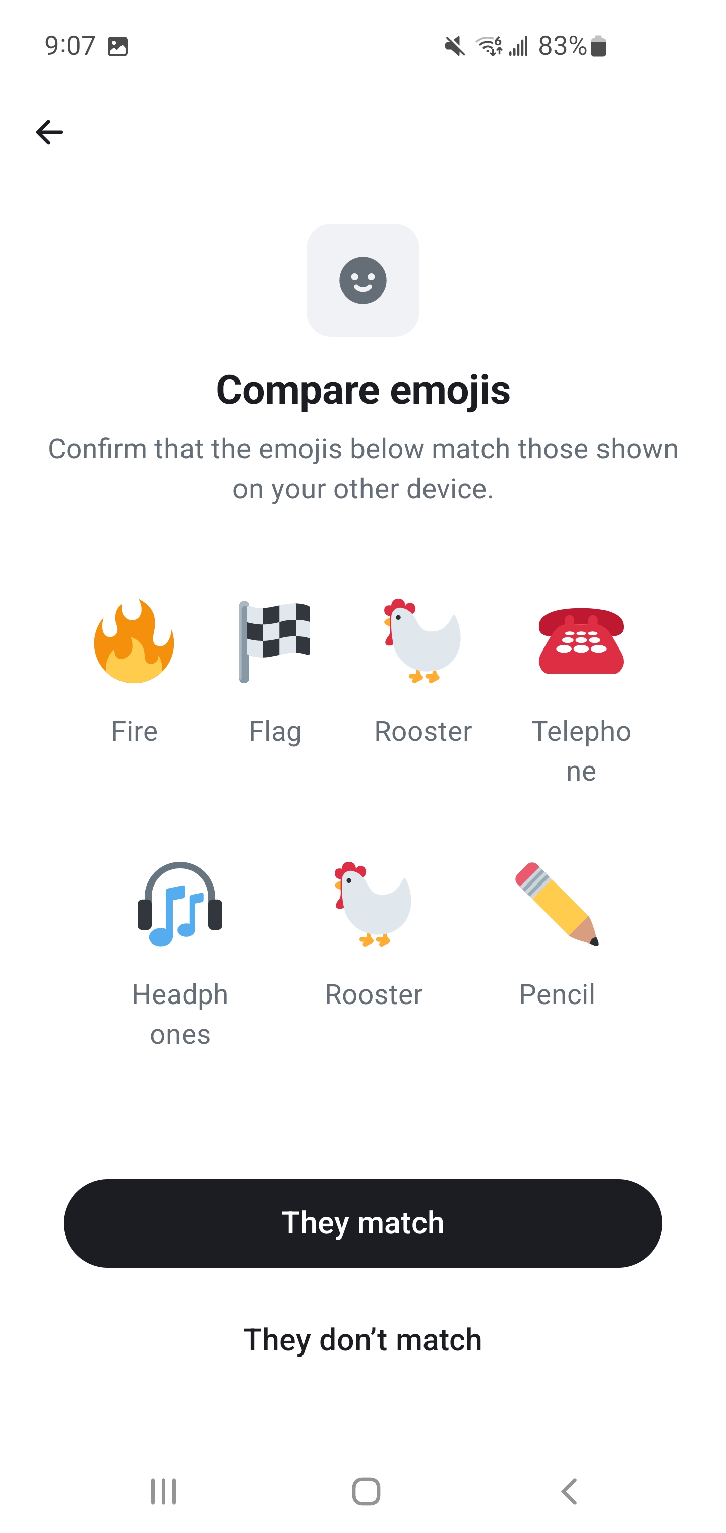 Compare emojis on both devices